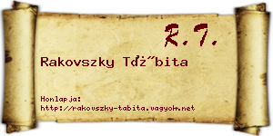 Rakovszky Tábita névjegykártya